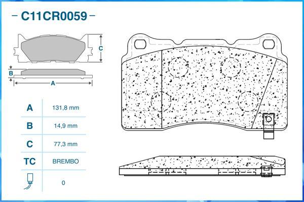 Cworks C11CR0059 - Brake Pad Set, disc brake autospares.lv