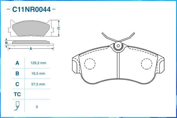 Cworks C11NR0044 - Brake Pad Set, disc brake autospares.lv