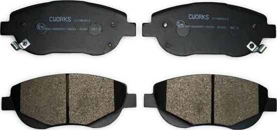 Cworks C11NR0010 - Brake Pad Set, disc brake autospares.lv