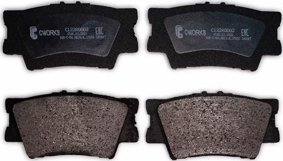 Cworks C122R0002 - Brake Pad Set, disc brake autospares.lv