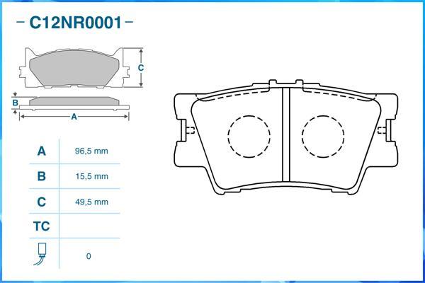 Cworks C12NR0001 - Brake Pad Set, disc brake autospares.lv