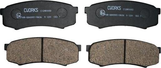 Cworks C12NR0003 - Brake Pad Set, disc brake autospares.lv