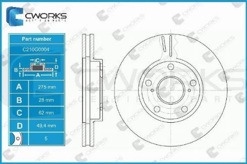 Cworks C210G0004 - Brake Disc autospares.lv