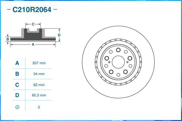 Cworks C210R2064 - Brake Disc autospares.lv