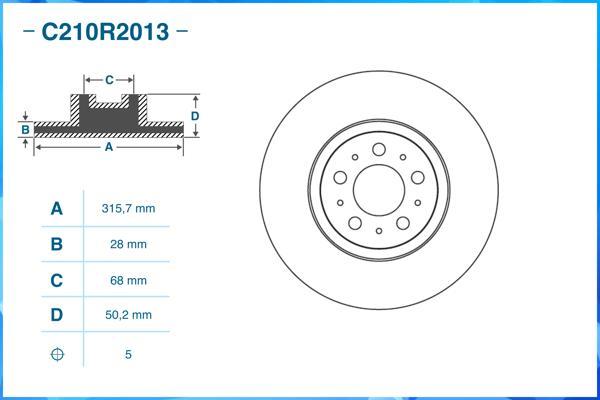 Cworks C210R2013 - Brake Disc autospares.lv