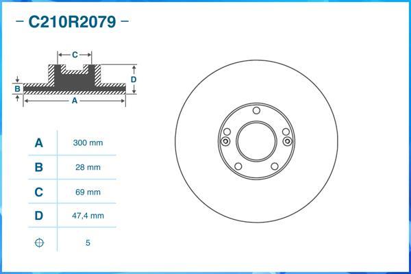 Cworks C210R2079 - Brake Disc autospares.lv