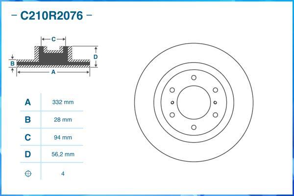 Cworks C210R2076 - Brake Disc autospares.lv