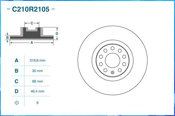 Cworks C210R2105 - Brake Disc autospares.lv