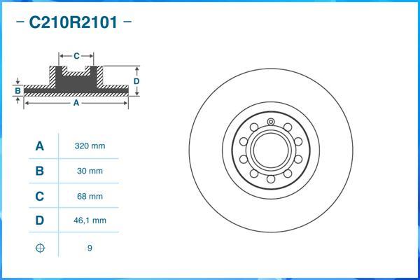 Cworks C210R2101 - Brake Disc autospares.lv