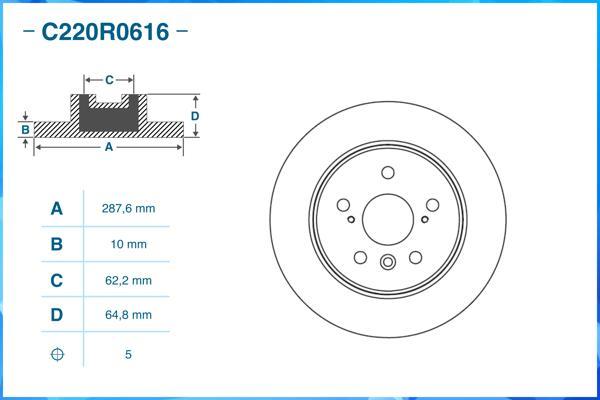 Cworks C220R0616 - Brake Disc autospares.lv