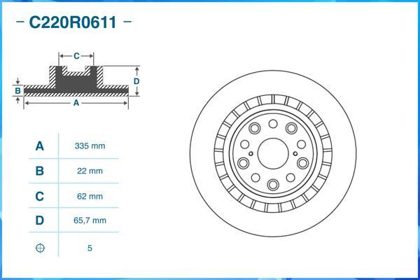 Cworks C220R0611 - Brake Disc autospares.lv