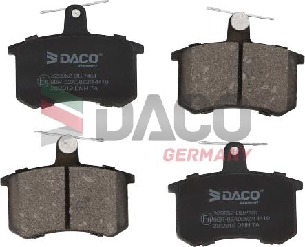 DACO Germany 329952 - Brake Pad Set, disc brake autospares.lv