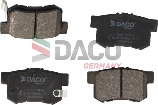 DACO Germany 329980 - Brake Pad Set, disc brake autospares.lv