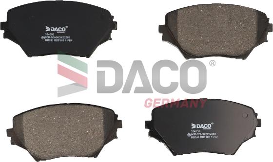 DACO Germany 324555 - Brake Pad Set, disc brake autospares.lv