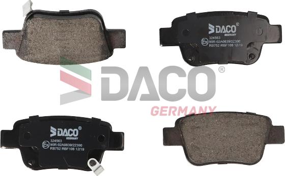 DACO Germany 324563 - Brake Pad Set, disc brake autospares.lv