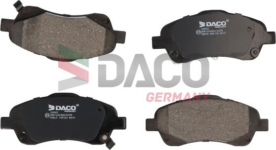 DACO Germany 324562 - Brake Pad Set, disc brake autospares.lv