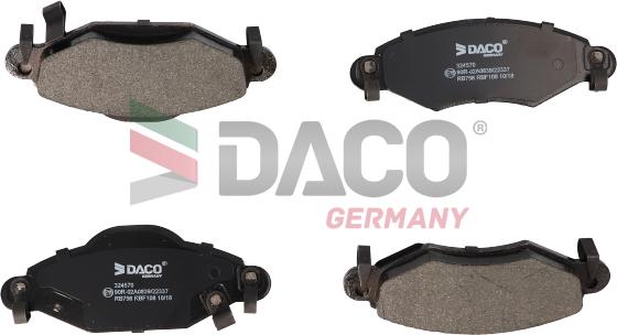 DACO Germany 324570 - Brake Pad Set, disc brake autospares.lv