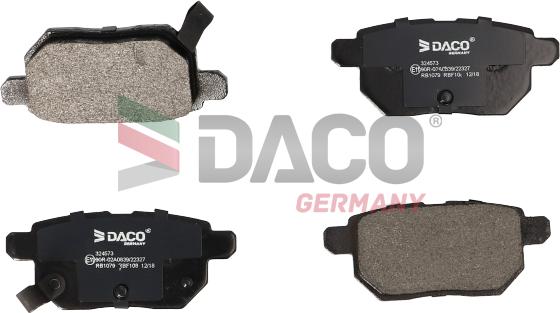 DACO Germany 324573 - Brake Pad Set, disc brake autospares.lv