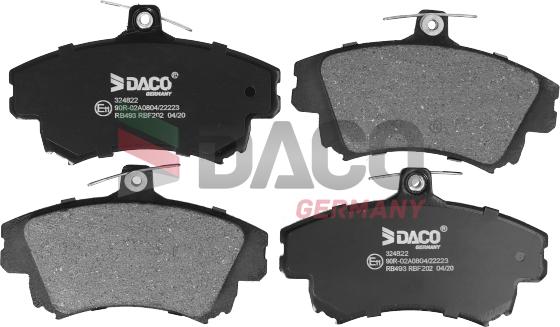 DACO Germany 324822 - Brake Pad Set, disc brake autospares.lv