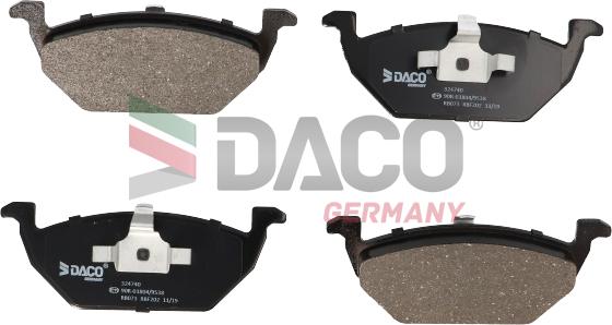 DACO Germany 324740 - Brake Pad Set, disc brake autospares.lv