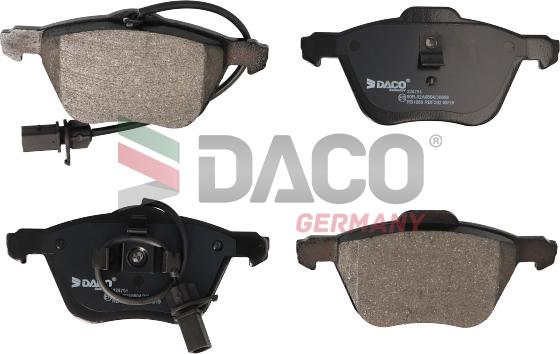 DACO Germany 324751 - Brake Pad Set, disc brake autospares.lv