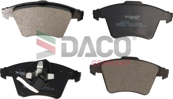 DACO Germany 324762 - Brake Pad Set, disc brake autospares.lv