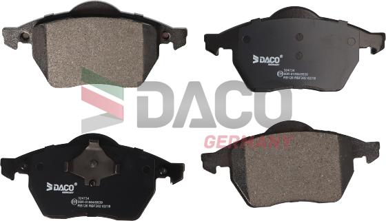 DACO Germany 324734 - Brake Pad Set, disc brake autospares.lv