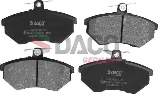 DACO Germany 324725 - Brake Pad Set, disc brake autospares.lv