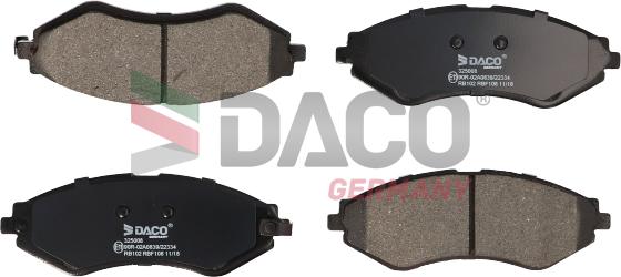 DACO Germany 325008 - Brake Pad Set, disc brake autospares.lv
