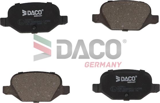 DACO Germany 320911 - Brake Pad Set, disc brake autospares.lv
