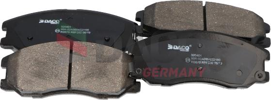 DACO Germany 320401 - Brake Pad Set, disc brake autospares.lv