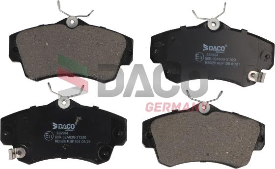 DACO Germany 320504 - Brake Pad Set, disc brake autospares.lv