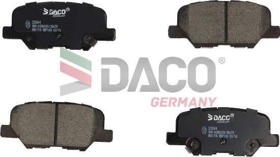 DACO Germany 320604 - Brake Pad Set, disc brake autospares.lv