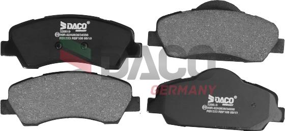 DACO Germany 320619 - Brake Pad Set, disc brake autospares.lv