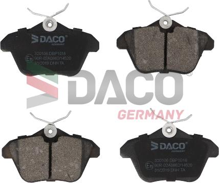 DACO Germany 320106 - Brake Pad Set, disc brake autospares.lv