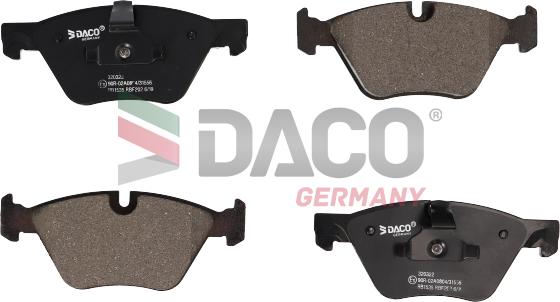 DACO Germany 320322 - Brake Pad Set, disc brake autospares.lv