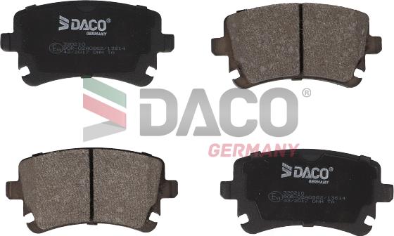 DACO Germany 320210 - Brake Pad Set, disc brake autospares.lv