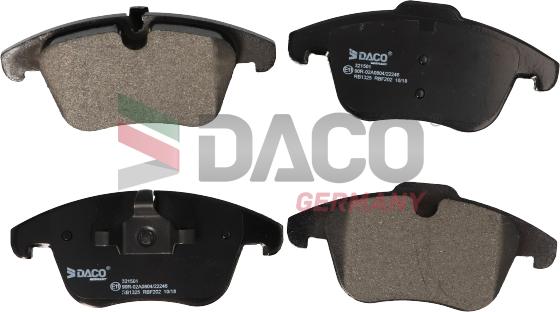 DACO Germany 321501 - Brake Pad Set, disc brake autospares.lv