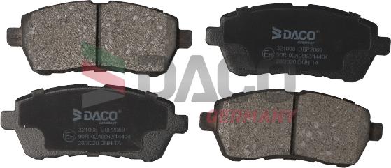 DACO Germany 321008 - Brake Pad Set, disc brake autospares.lv