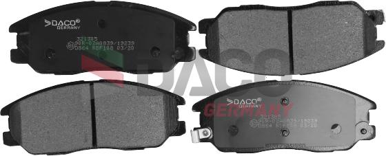 DACO Germany 321305 - Brake Pad Set, disc brake autospares.lv