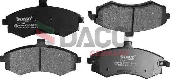 DACO Germany 321301 - Brake Pad Set, disc brake autospares.lv