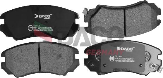 DACO Germany 321303 - Brake Pad Set, disc brake autospares.lv