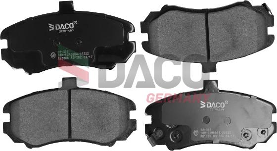 DACO Germany 321307 - Brake Pad Set, disc brake autospares.lv