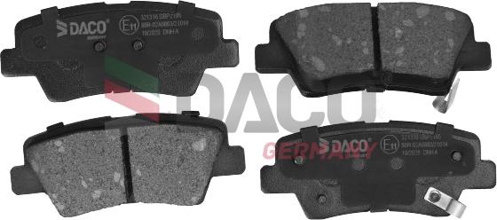 DACO Germany 321316 - Brake Pad Set, disc brake autospares.lv