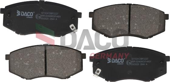 DACO Germany 321324 - Brake Pad Set, disc brake autospares.lv