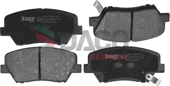 DACO Germany 321321 - Brake Pad Set, disc brake autospares.lv