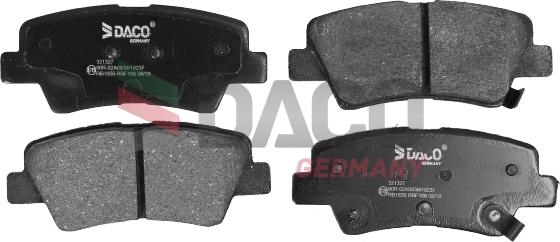 DACO Germany 321327 - Brake Pad Set, disc brake autospares.lv