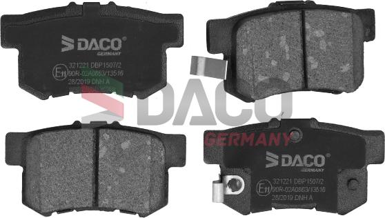 DACO Germany 321221 - Brake Pad Set, disc brake autospares.lv