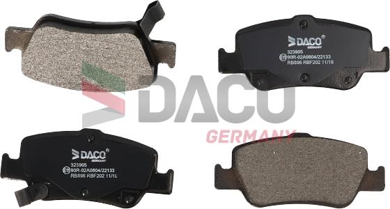 DACO Germany 323905 - Brake Pad Set, disc brake autospares.lv