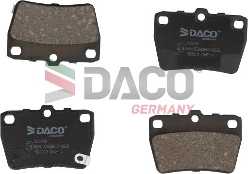 DACO Germany 323908 - Brake Pad Set, disc brake autospares.lv